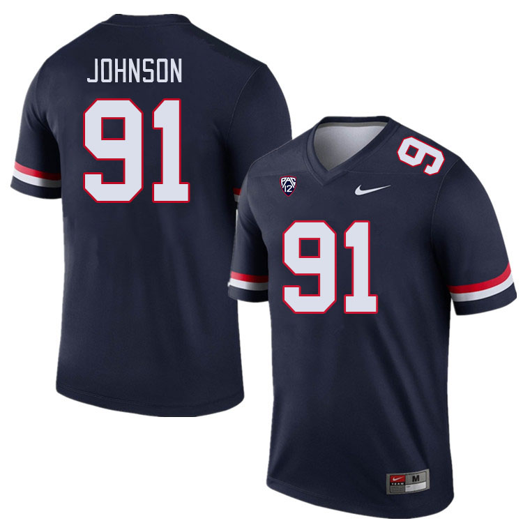 Men #91 Isaiah Johnson Arizona Wildcats College Football Jerseys Stitched-Navy